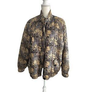 ANNA AND FRANK Vintage Silk Tiger Animal Print Coat Size XL